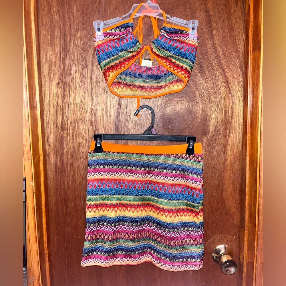 Vacation boho colorful two piece set🌊🌞